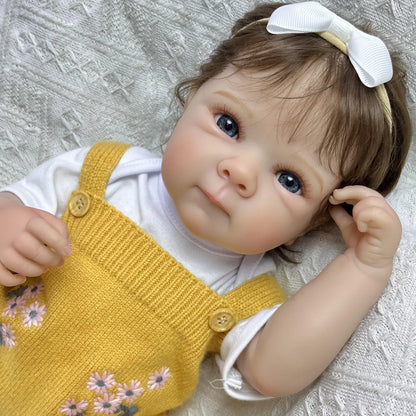 BZDOLL 19Inch 48CM Full Vinyl Body Reborn Baby Doll Toy Lifelike Handmade Fashion Birthday Gift Play House Bedtime Comfort Doll