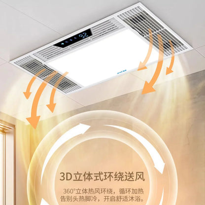Bathroommaster Integrated Ceiling Heater with Light and Exhaust Fan Air Heated Bathroom Heater