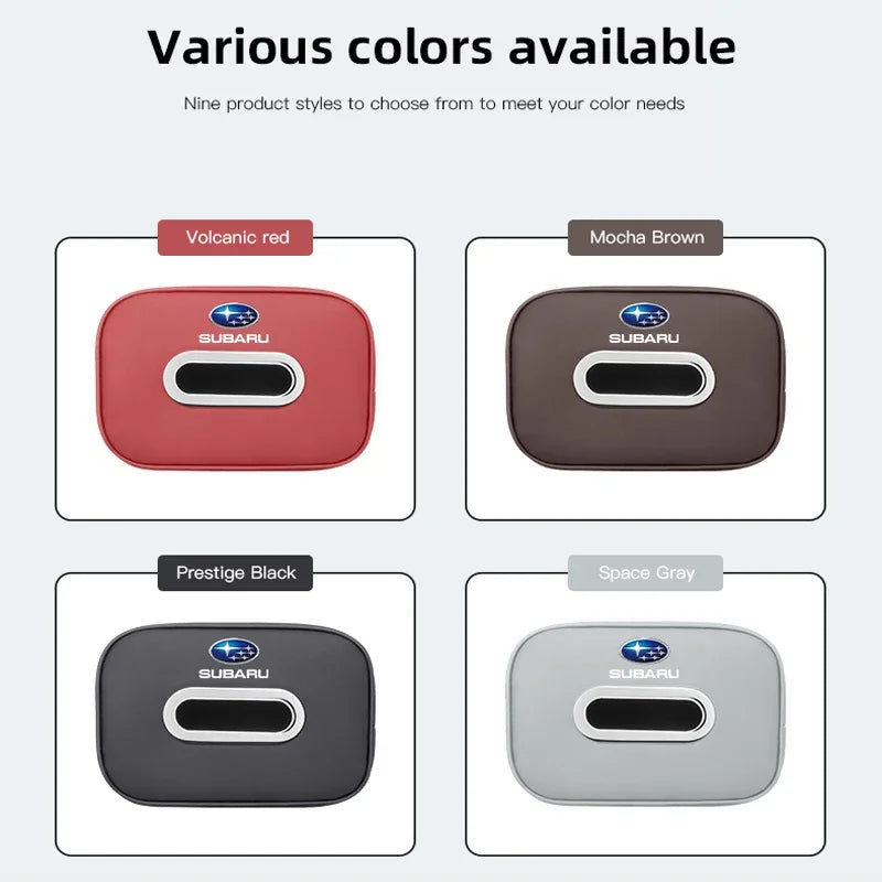High-capacity Car Interior Tissue Box Kleenex Storage Bag Accessories For Subaru STI Forester Impreza Legacy Outback XV BRZ WRX