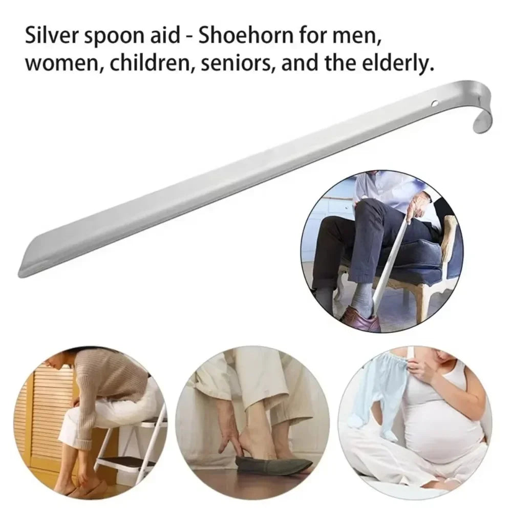Extra Long Shoe Horn Stainless Steel Silver Shoes Remover Slip Shoe Pull Tool 30 42 52cm Shoehorn Lifter Aid for Men Women