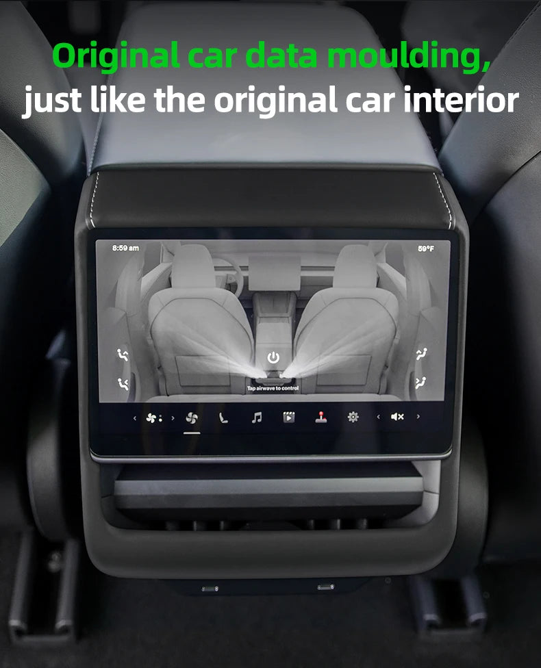 Leather Rear Screen Frame Protective ABS Cover for Tesla Model Y Juniper Launch 2025 2026 2027-Up Model 3 Highland 2024-UP Trim
