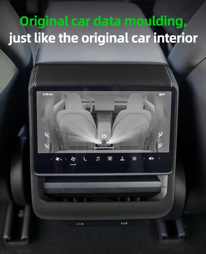 Leather Rear Screen Frame Protective ABS Cover for Tesla Model Y Juniper Launch 2025 2026 2027-Up Model 3 Highland 2024-UP Trim