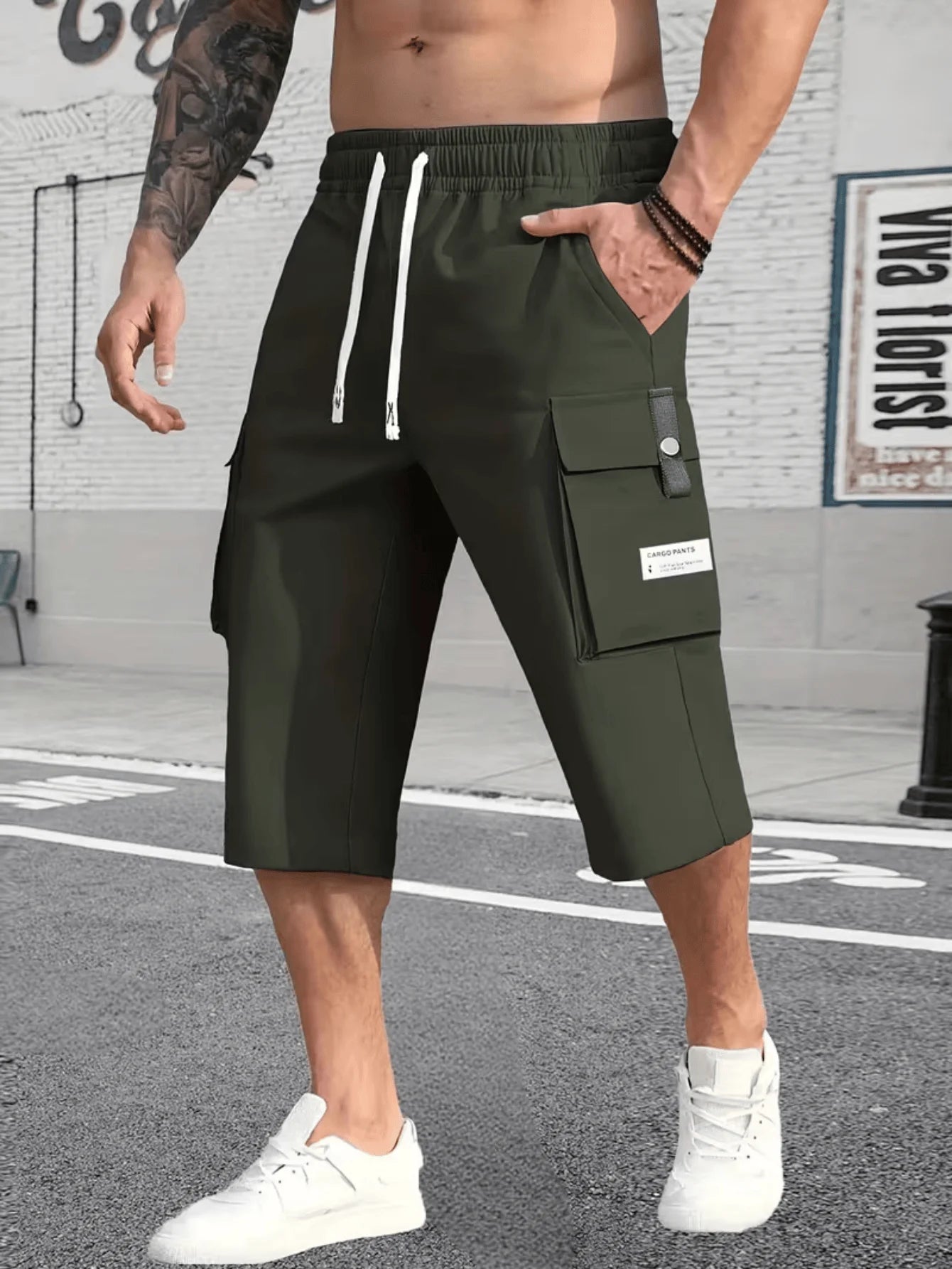 Men's Cargo Shorts Summer Oversized Pants Elastic Waist Large Size Outdoor Jogging Sweatpants Trend Multi Pockets Men Clothes