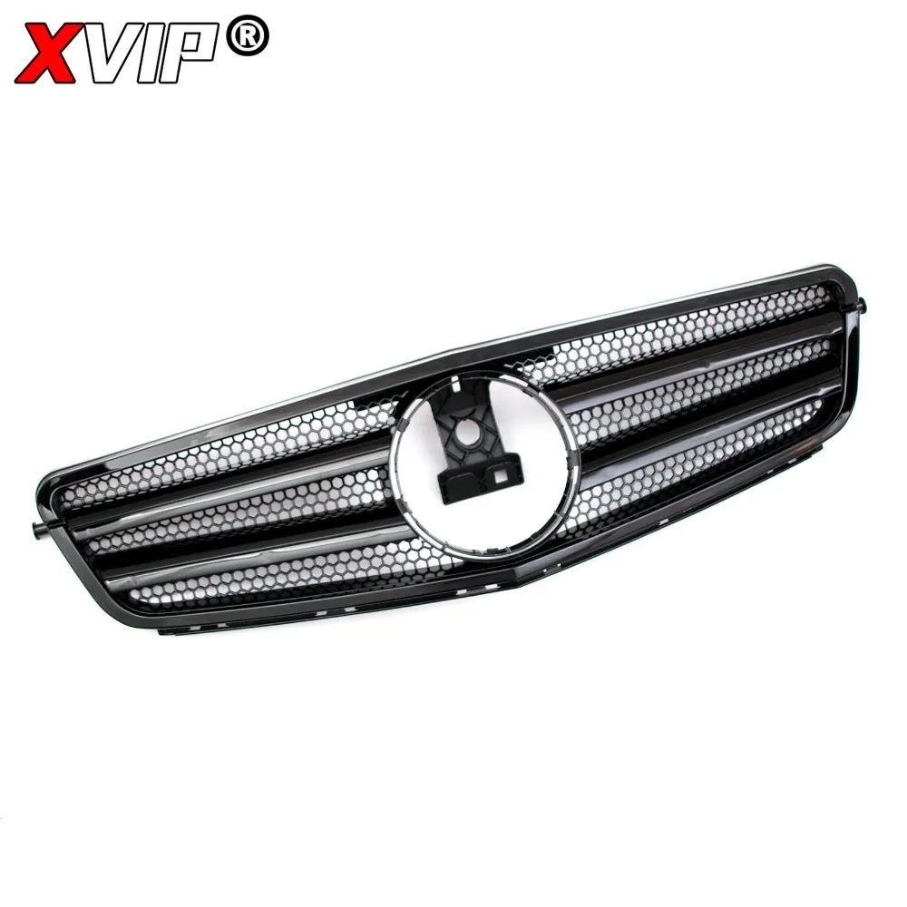 XVIP Glossy Black A - Style Racing Grille Chrome Bumper Grill For Mercedes Benz C-Class W204 08-14 C200 C230 C250 C280 C300 C350