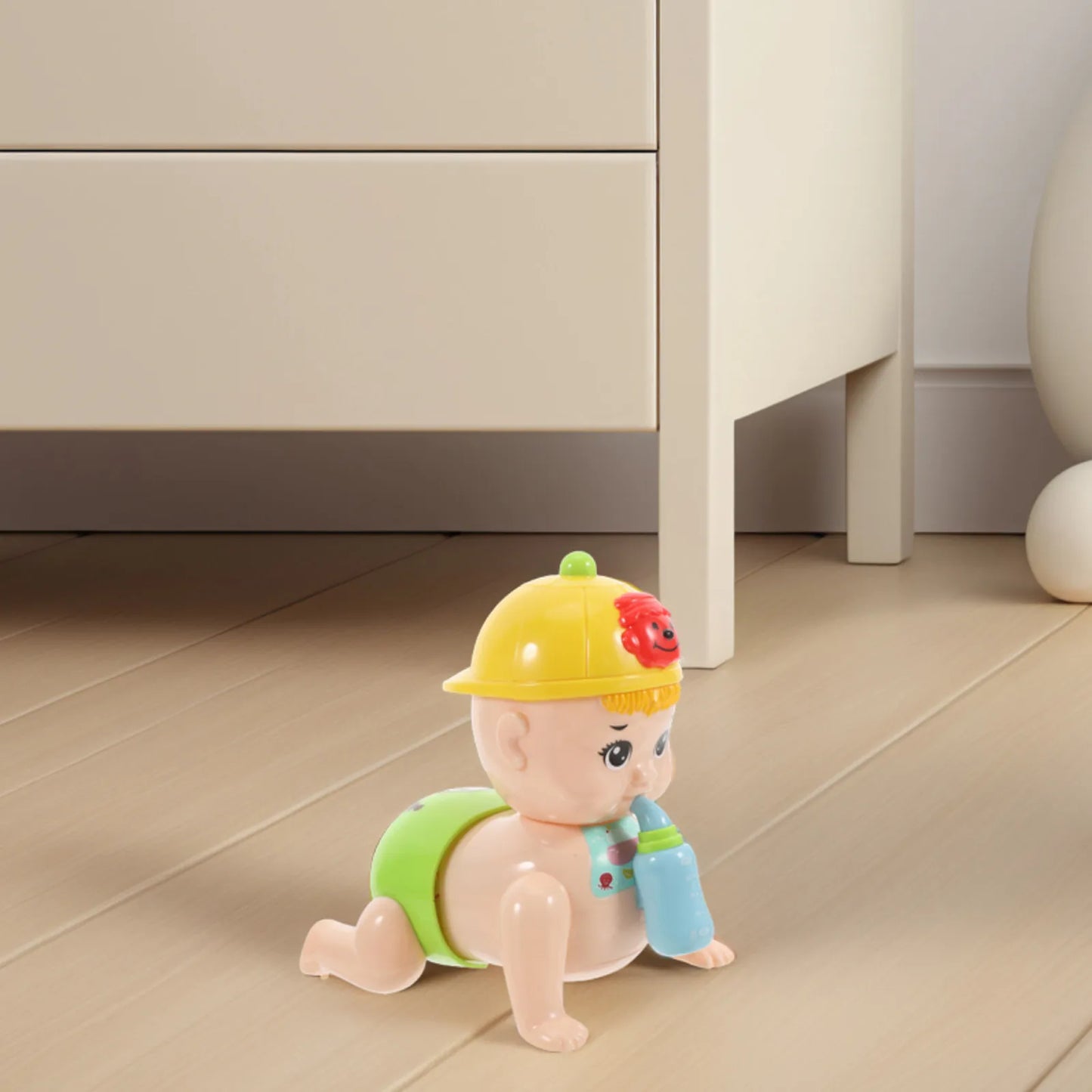 1Pcs Motorized Crawling Baby Learning Aid for Infants Toddlers Singing Talking Dad Mom Glowing Lights Colorful Visual