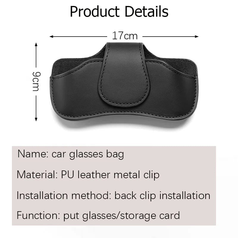 Car sun visor glasses bag leather wear-resistant sunglasses storage box for Jeep Grand Cherokee Wrangler Renegade Rubicon