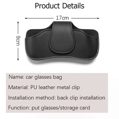 Car sun visor glasses bag leather wear-resistant sunglasses storage box for Jeep Grand Cherokee Wrangler Renegade Rubicon