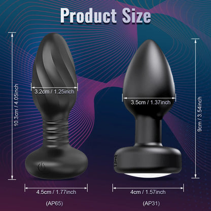 APP Control LED Rotation Vibrating Butt Plug for Women Wiggle Anal Vibrator Gay Men Anal Plug Interaction Sex Toy for Couples
