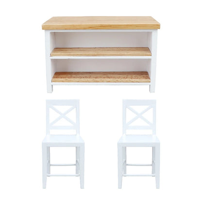 1Set 1:12 Dollhouse Miniature Dining Table Chair Bar Counter Model Furniture Decor Toy For Doll House Restaurant Accessories