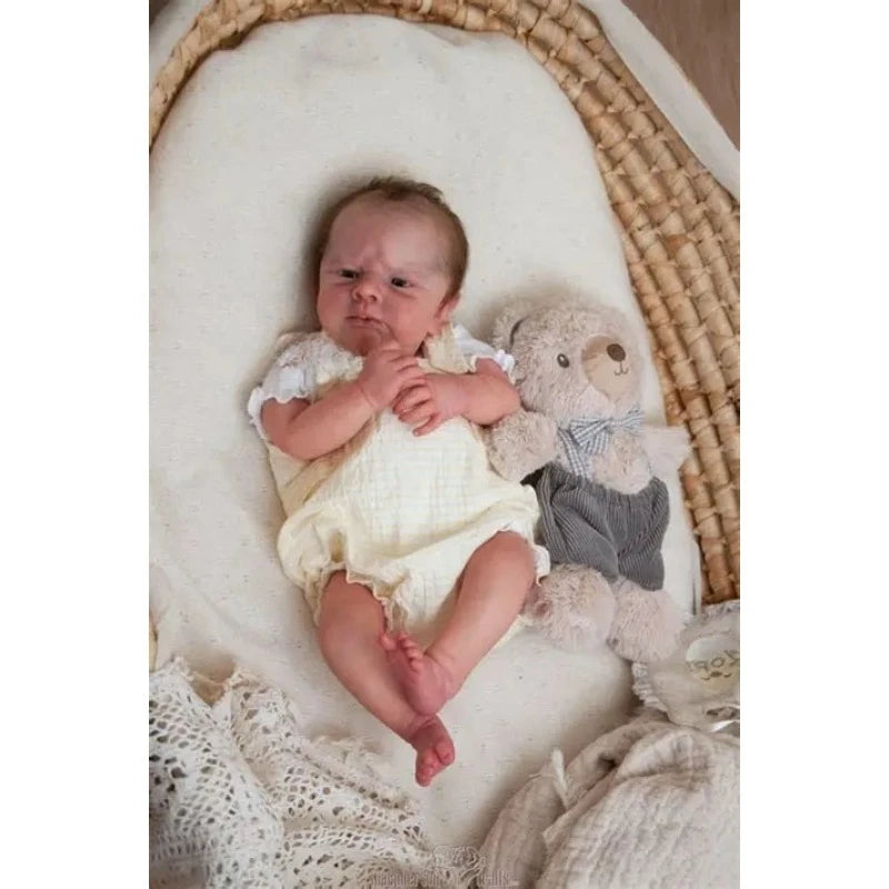 19 Inch Reborn Baby Doll Kit Kobi with Hand Drawing Hair Unfinished Already Painted  DIY Doll Parts