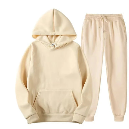 2026 Winter Eco-Friendly Soft Tracksuit Men's Set Long Sleeve Pullover Jogging Pants 2pcs Fitness Running Suits Sportswear Male