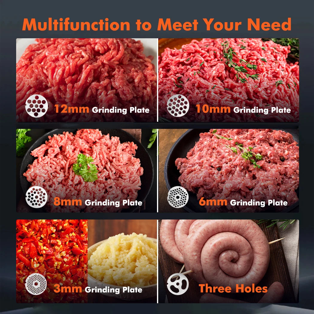 2200W 320KG/H Commercial Meat Grinder Mincer Sausage Filler Industrial Electric