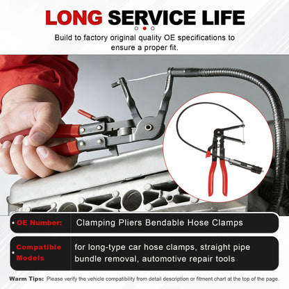 Clamping Pliers Bendable Hose Clamps Cable Type Flex Cable Long Auto Hose Clamps Straight Hose Bundle Removal Auto Repair Tools