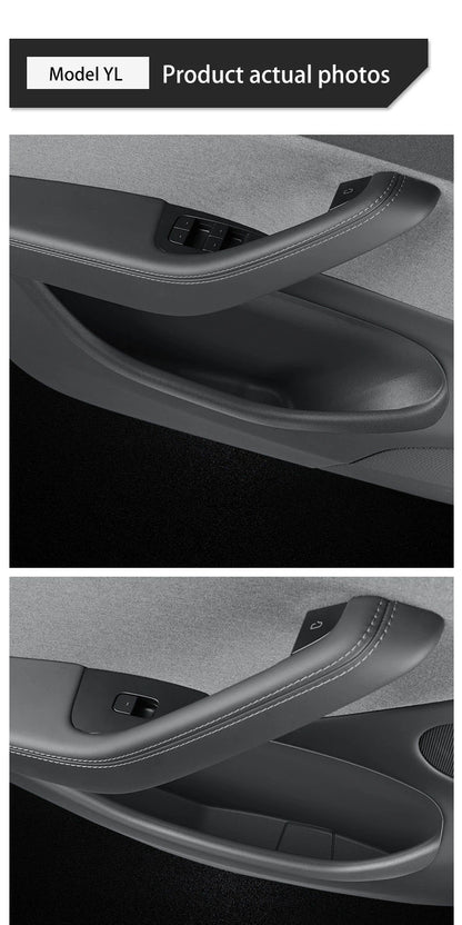 For Tesla Model YL Launch 2026 TPE Door Side Storage Box Front Rear Door Slot Organizer Tray Protector Model YL Door Storage Box