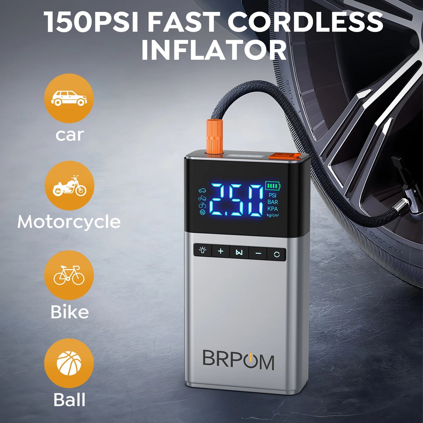 9000A car battery emergency jump starter, 26800mAh battery capacity, portable power bank, 150PSI air pump, car battery emergency booster.
