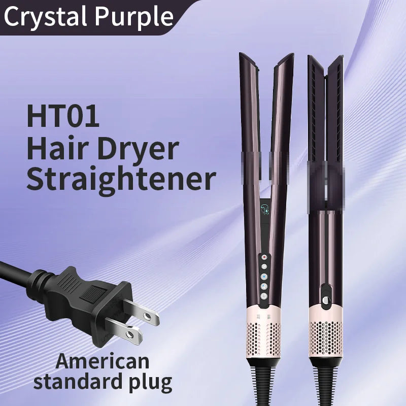 Hair Straightening Comb Hair Dryer HT01 Huaqiangbei Flat Iron Straightener Negative Ion No Hair Damage Dry Wet Use