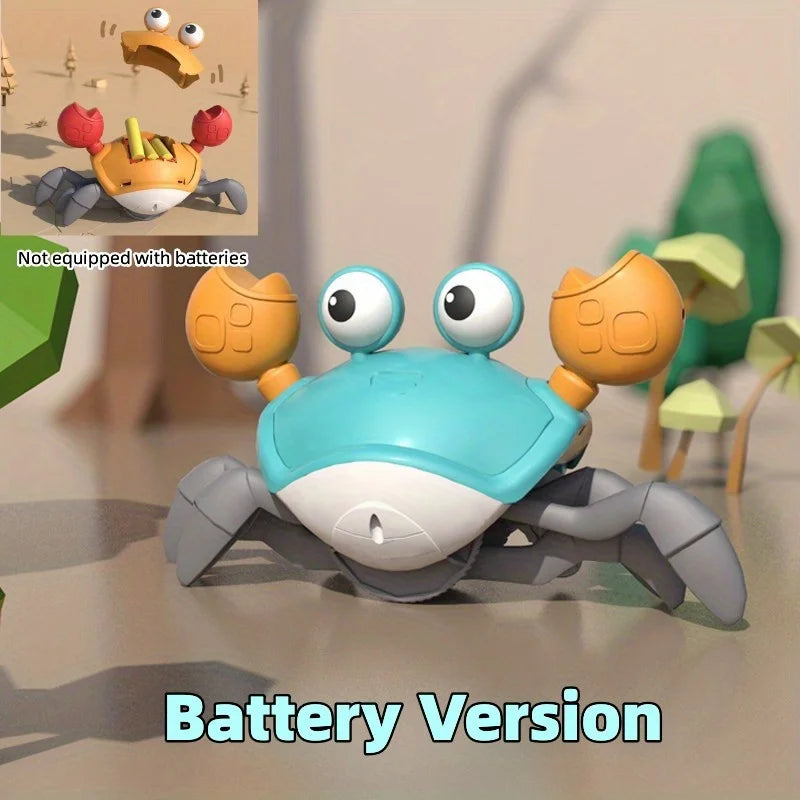Interactive Escaping Crab Toy Induction Robot Crab Auto Obstacle Avoidance Electronic Pet with Music LED Lights Rechargeable 14+