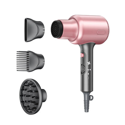 1600W Professional Hair Dryer with 3 Attachments 2 Wind Speeds Ionic Blow Dryer Fast Drying Hairdryer for Home Travel