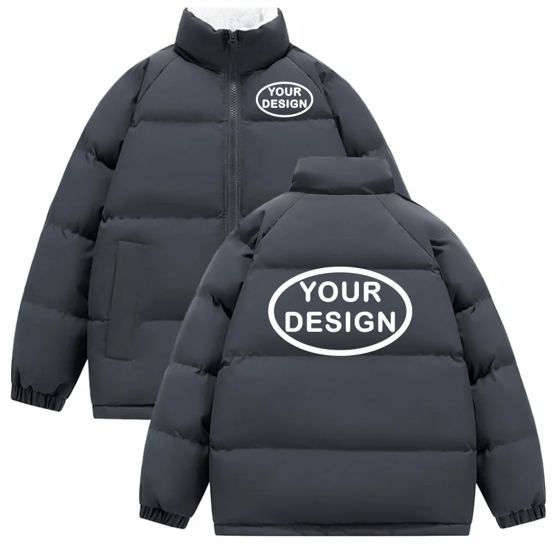 New Men's Parker Coat Logo Customized Printed Warm Casual Jacket Thickened Winter Coat Down Jacket Solid Color Fashion Jacket