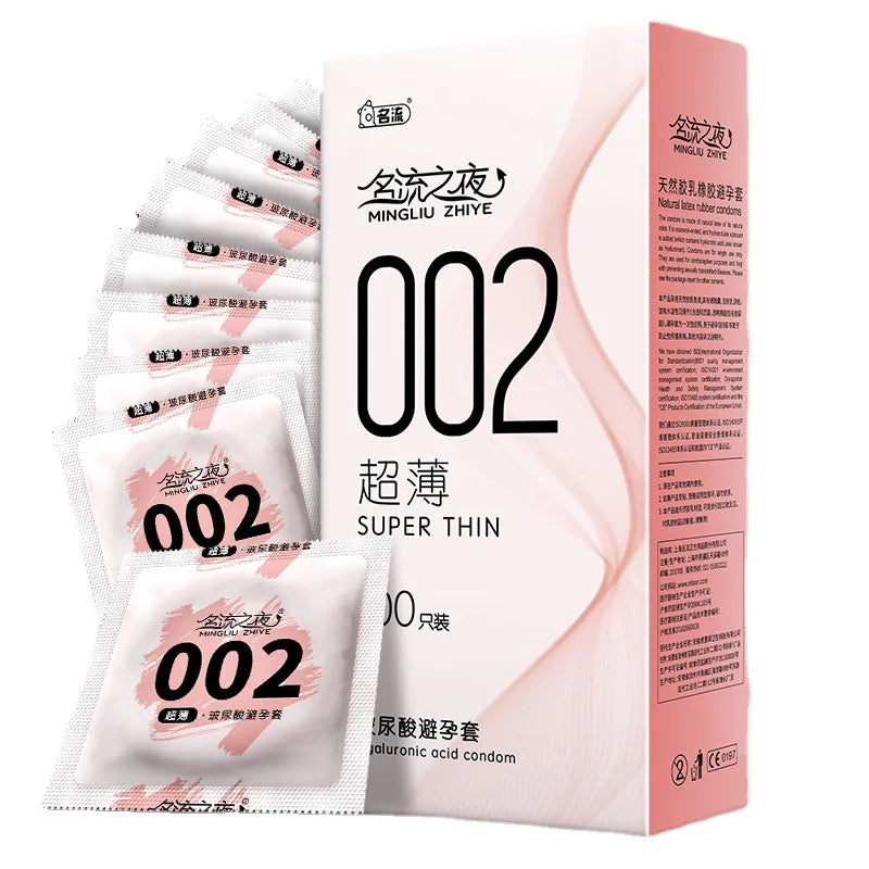 50/100pcs Hyaluronic Acid Condom Ultra Thin Penis Sleeves Natural Latex Smooth Contraception Condoms Erotic Products Sex Toys