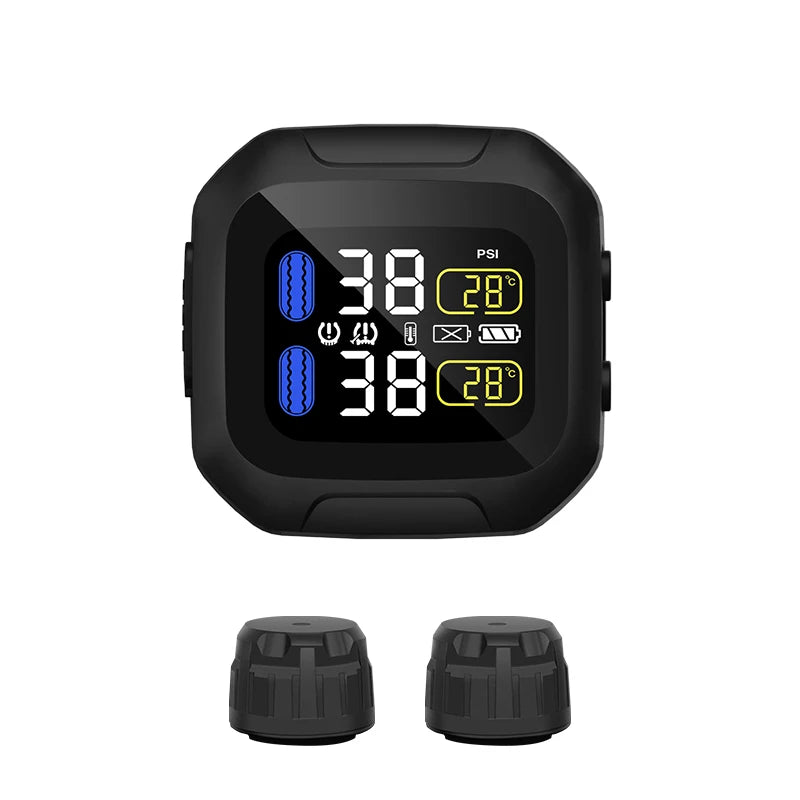 Wireless Motorcycle TPMS Tire Pressure Monitoring System Motor Tyre  LCD Display With Internal or External TH/WI Sensors