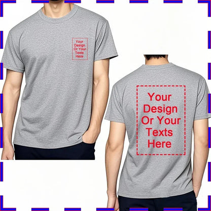Your Design Here T Shirts Cotton Custom T-Shirt Make Your Design Logo Text for Men and Women Personalized Tshirt Summer Presents