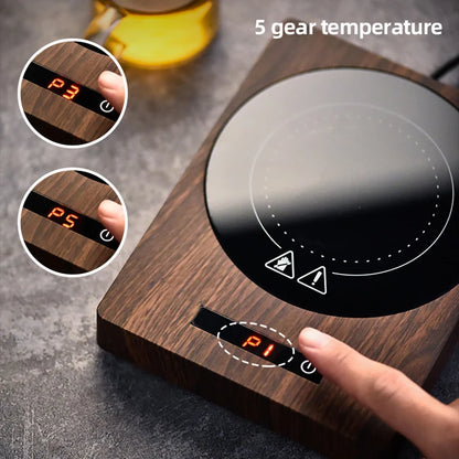 100℃ Cup Heater Mug Warmer Hot Tea Makers Automatic Warmer Coaster 5 Gear Temperature Cup Heaters Coffee Milk Tea Heating Pad