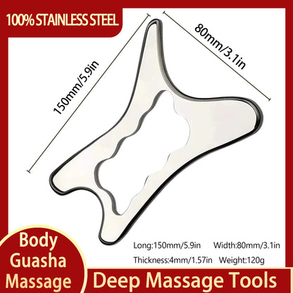 Stainless Steel Gua Sha Massage Tools Muscle Scraper Tool,Graston Tool Set for myofascial Release,Scar Tissue Massager for Back