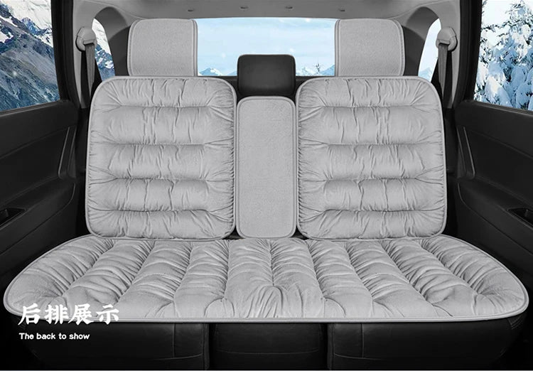 Plush Down Car Seat Cushion Winter Plush Single Seat Thickened Plush Winter Warm and Cold proof Five Seat Non shedding Hair
