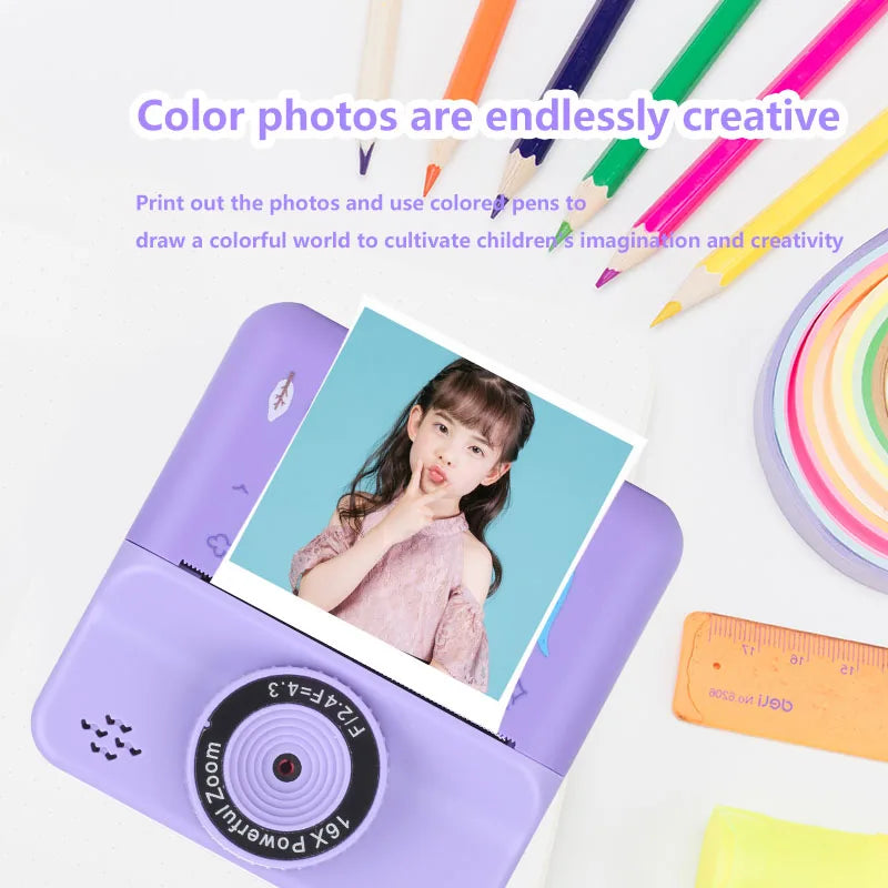 Children Digital Camera Photography Instant Camera Kids Video Recorder Toys for Girls Boys Best Birthday Gift 1080P HD Dual Lens