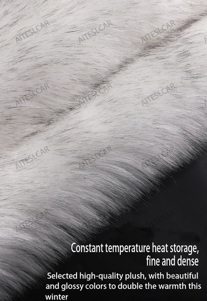 For Tesla Plush Rabbit Fur Car Seat Cushion Winter Warmth Thickened Wool One Piece Square Cushion for Main Driver or Co-pilot