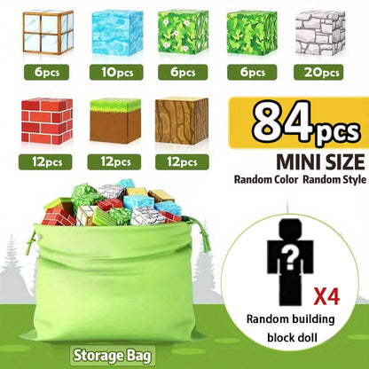 Magnetic Building Block Toy Mine World Creativity Stacking Forest Brick Figure Model Set Educational Kids for Boy Girls Gift