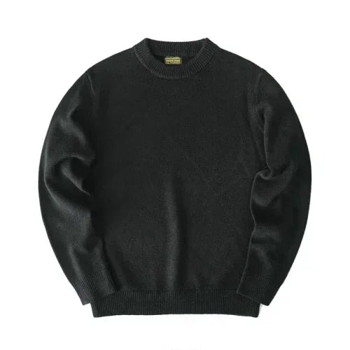 Sauce Zhan Mens Sweater Pullover Sweaters for Men O-neck Solid Color 100% Sheep's Wool Autumn Winter Sweater  High Density