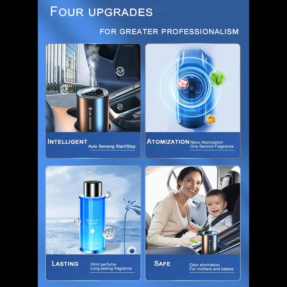 Car Air Refresher with LED Light Starry Projection Light Home Perfume Auto Air Purifier Aromatherapy Car Accessory For Tesla