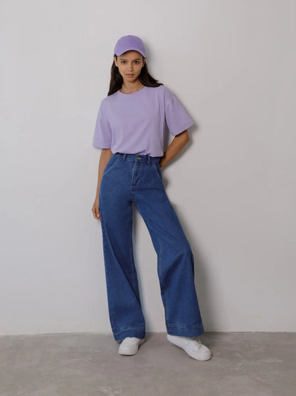 Bornladies 2025 Women's Summer 100% Cotton T-shirt Bottoming Basic Fashionable Solid Lady Short Sleeve Loose Tops Shirts
