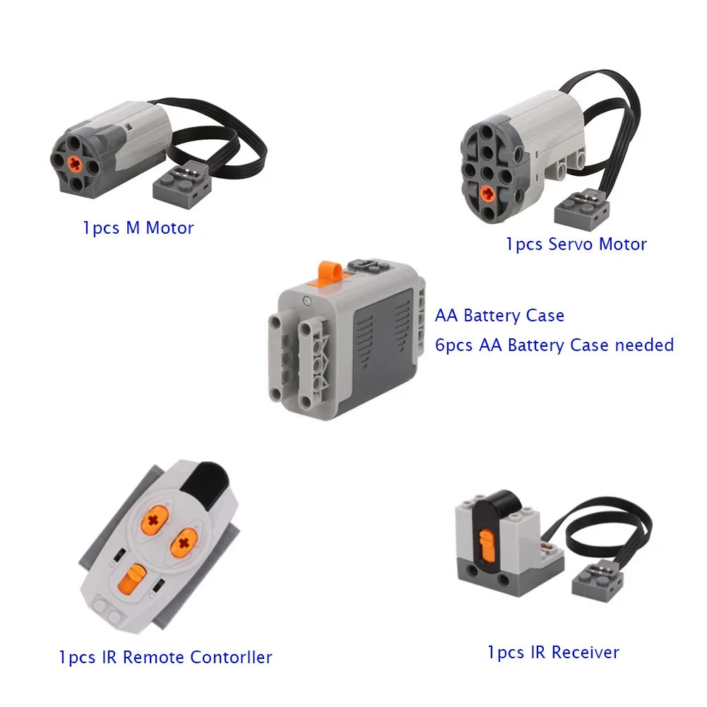 MOC 4WD Remote Control Car Chassis Kit With 62.4*20mm Wheel Four-Wheel Drive Technical Car M Motor Servo Motor AA Battery Box