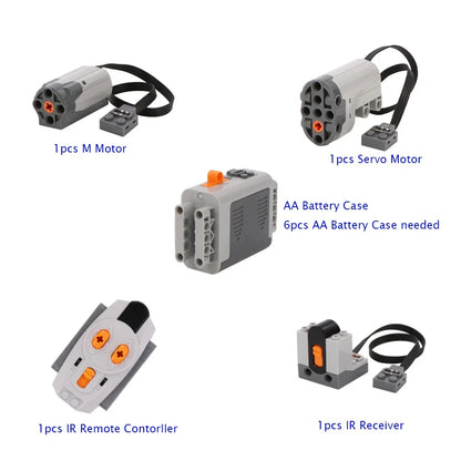 MOC 4WD Remote Control Car Chassis Kit With 62.4*20mm Wheel Four-Wheel Drive Technical Car M Motor Servo Motor AA Battery Box