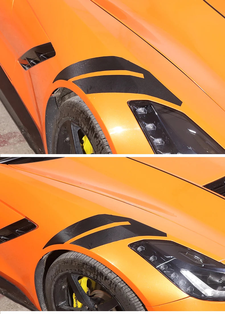1Pair Sport Racing Side Fender Decals Car Decoration Stickers For Chevrolet Corvette C7 2014-2019 Automobile Accessories