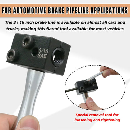3/16" Brake Line Double Flaring Tool Kit Detachable Hand Held Tube Flare Tool Set for Car Repair 4.75mm