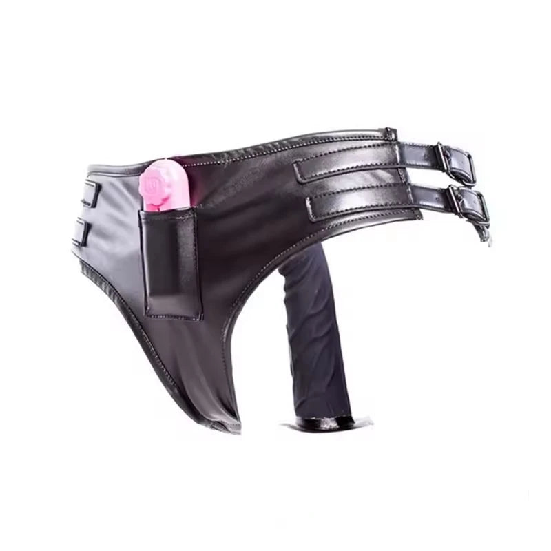 Strapon Double Dildo Vibrator Panties,Strap On Dildo Anal Vaginal Plug Chastity Penis Briefs Sex Toys For Women Masturbation