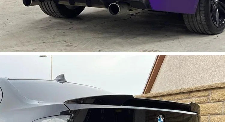 Carbon Fiber Rear Bumper Lip Trunk Wing MP M4 PSM Style Roof Spoiler Kit For BMW 3 Series F30 F31 F35 2012-2019 Gloss Black