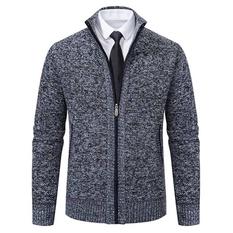 Product Name: Men's Knit Cardigan Sweater, Formal & Casual Outfit - Easy-Care Everyday Sweater Jacket, Winter Stand-Up Collar Fl