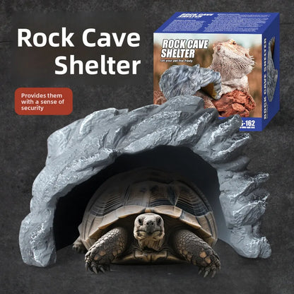 Nomoypet NS162 Rock Cave Simulation Pet Reptile Spider Turtle Sunbathing Platform Hideout Caves for Pets Reptiles Supplies