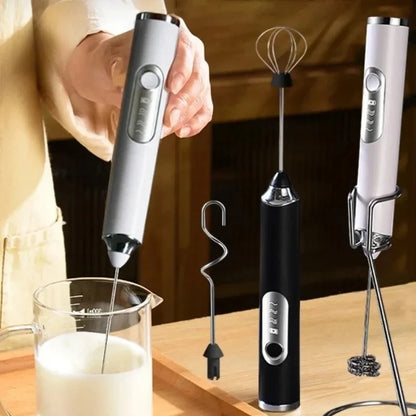 Electric Milk Frother Handheld Whisks Mini Wireless USB Rechargeable Powerful Convenience Coffee Milk Whipping Kitchen