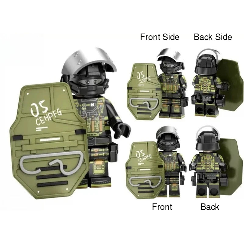 Military Building Block figures, Dragon Operation Red Wolf Special Agent Soldier Model, DIY Assembly Bricks Toy for Collection