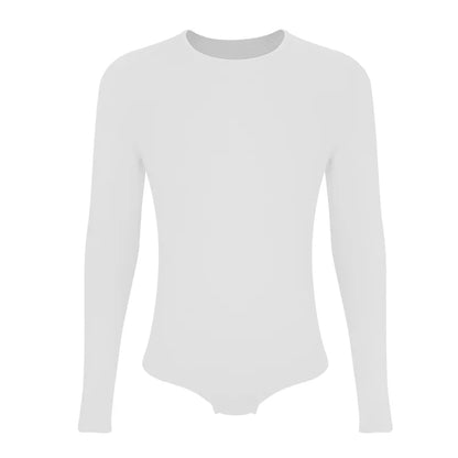 :Men's Long Sleeve Shapewear Bodysuit High Stretch Full Body Shaper Tummy Control Slimming Faja Round Neck Thermal Undershirt