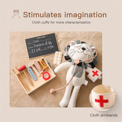 Baby Doctor Simulation Toy Set Silicone/Wooden Medical Simulation Toys Baby Educational Games For Intelligence Children's Gifts