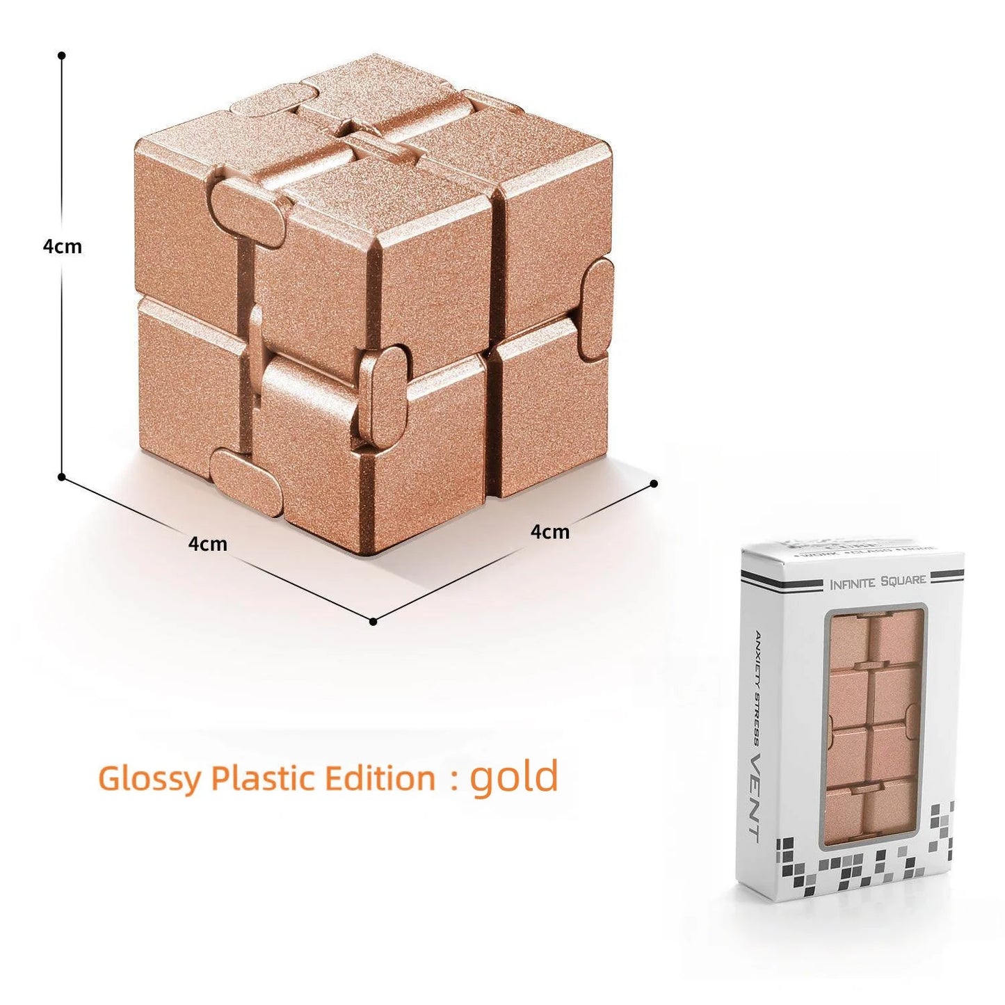 Alloy & Plastic Infinity Cube Fidget Toy Sensory Stress Relief Anti-Anxiety Fidget Toy Collapsible Infinite Flip Calming Gadget
