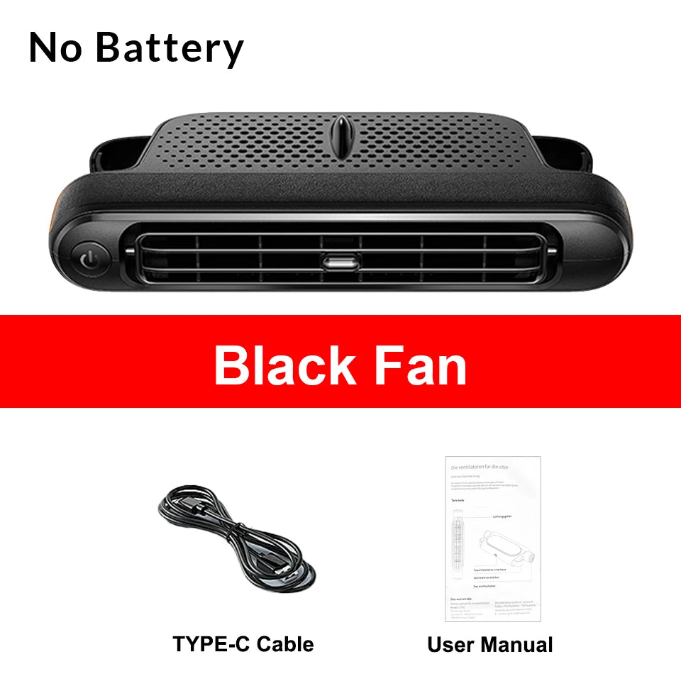 Yanace Portable Car Seat Cooling Fan USB Rechargeable Backseat Air Cooler with Strong Wind for Summer Travel Accessories