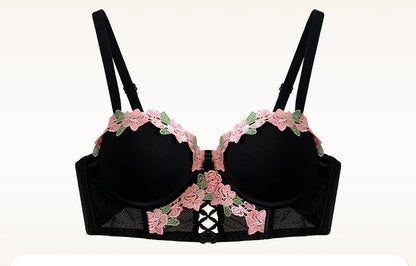 MOYISU Light Luxury Japanese Sweet Push-Up Bralette for Small Chest Women, Summer Thin Sexy Lingerie Pure Desire Underwear